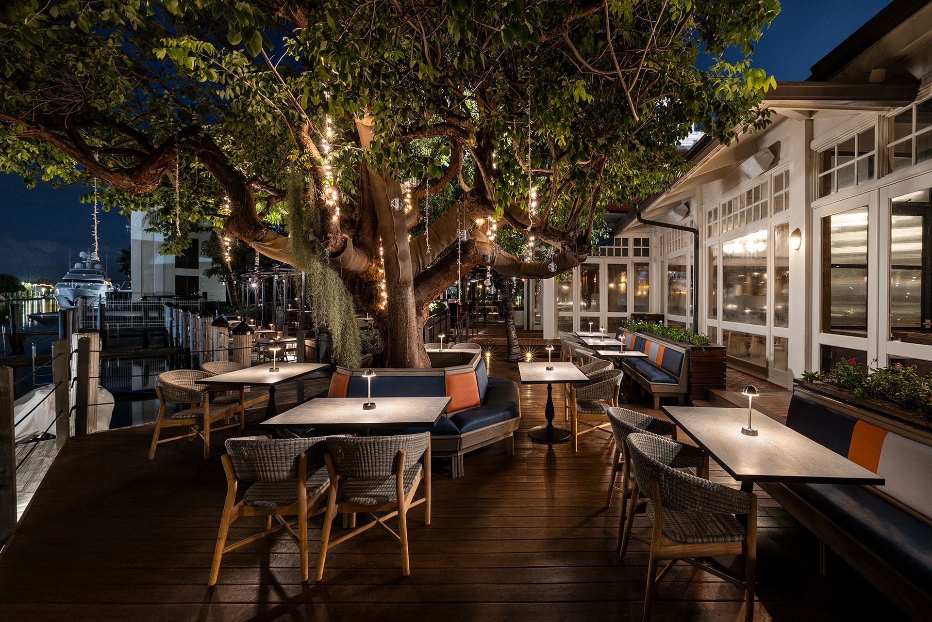 Nightime view of Boatyard in Fort Lauderdale