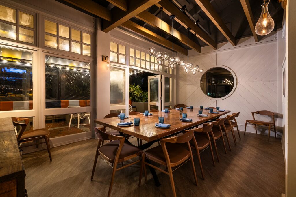 Boatyard restaurant seating for graduation dinner