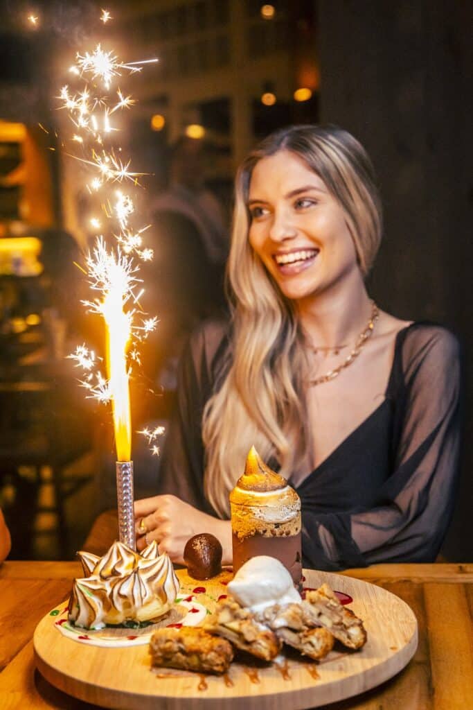 Birthday dessert celebration at a top Fort Lauderdale restaurant.