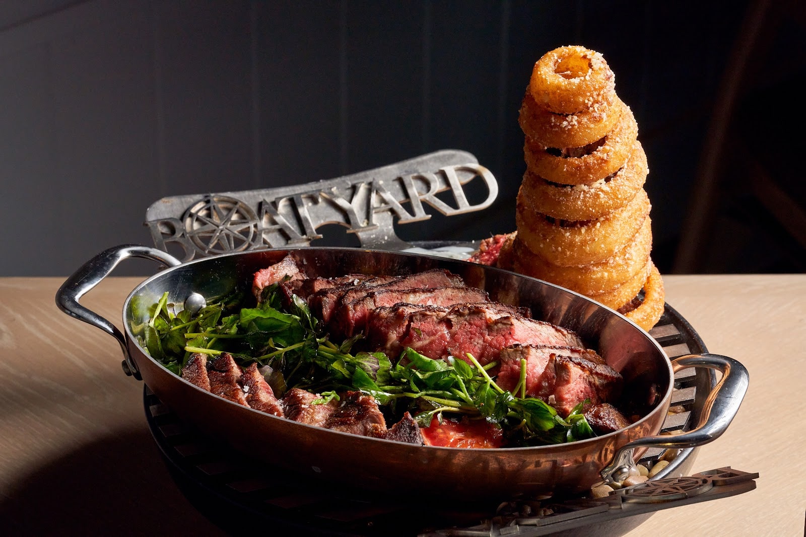 Porterhouse Steak Flambe at Boatyard